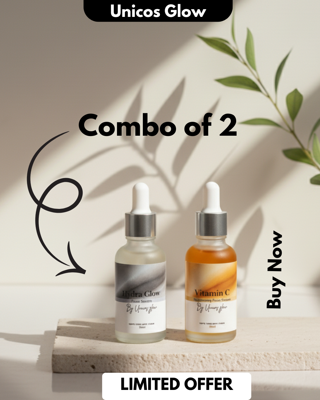 Unicos Glow Combo Deal Hydra Glow+Vitamin C serum